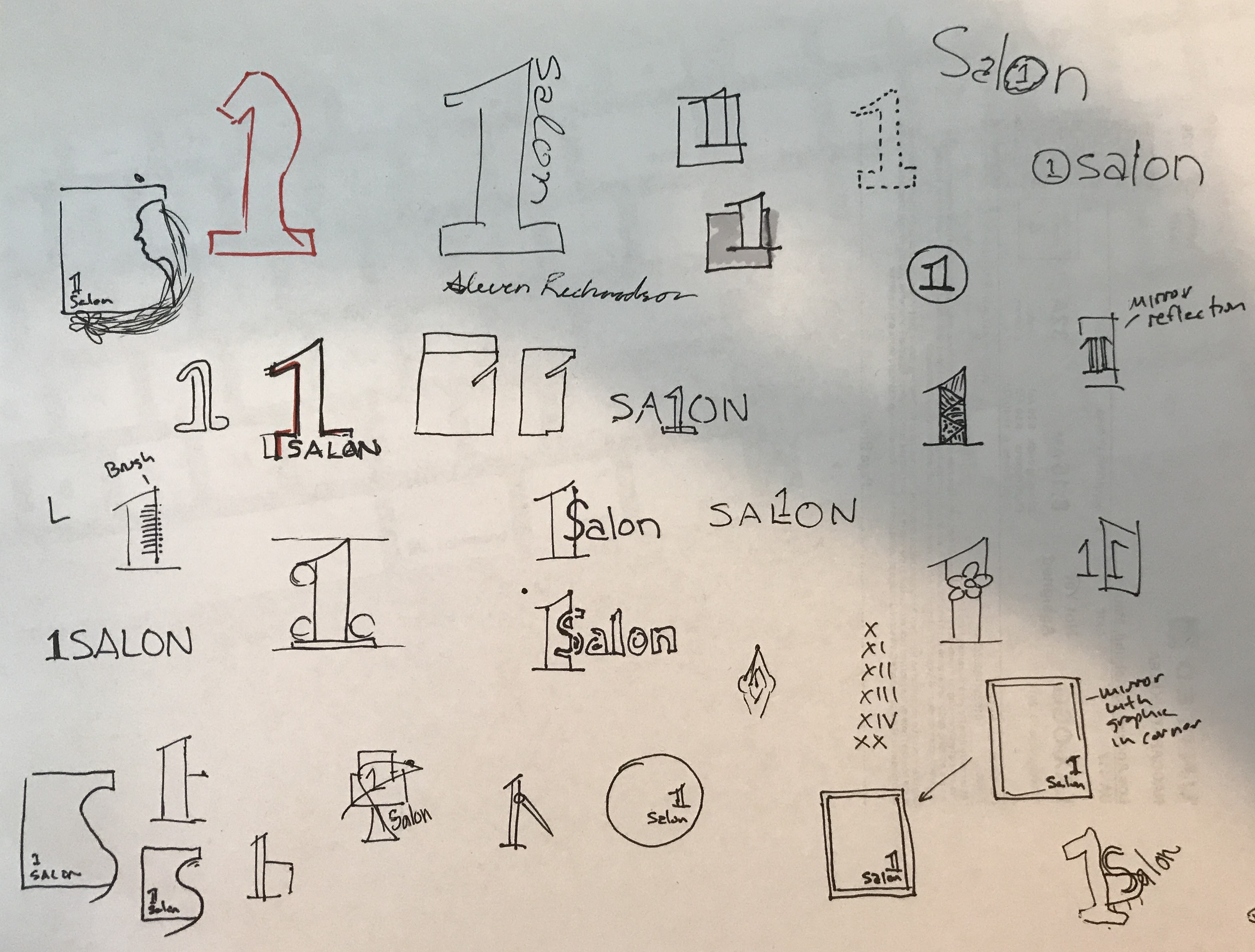 Branding for 1 Salon, a high-end hair salon.