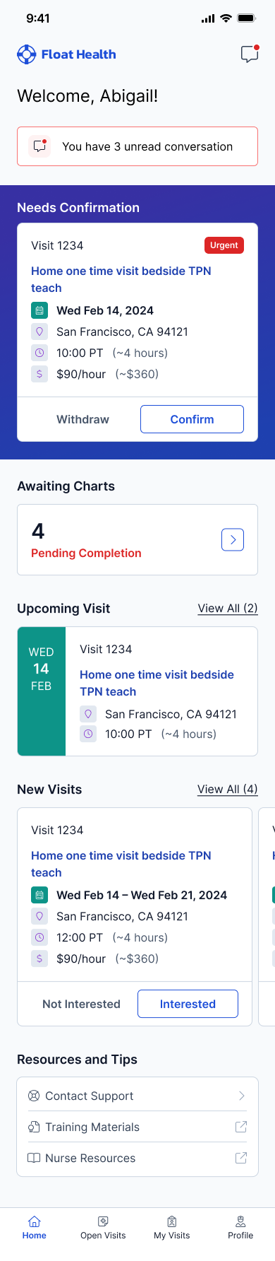 A screen showing that the user needs to verify their information.