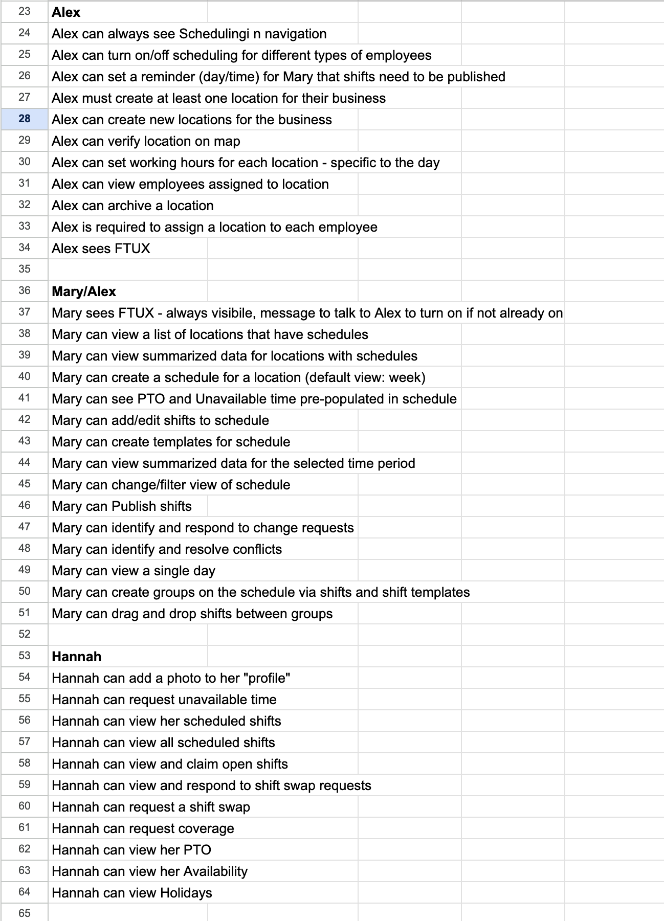 A scheduling app allows companies to easily create and manage staff schedules.